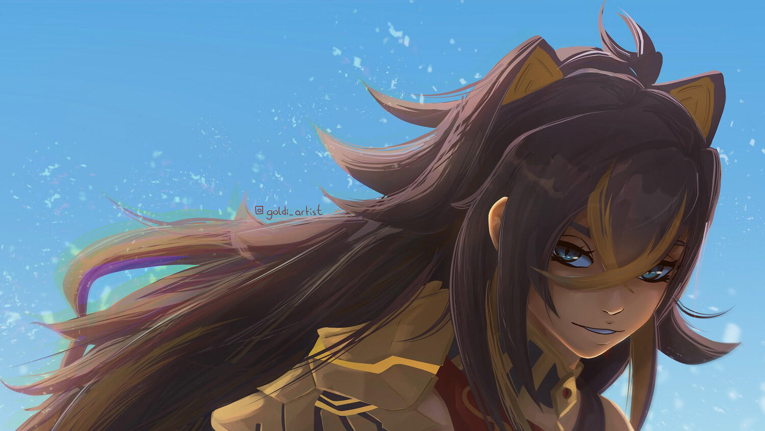 Dehya, a chamption fighter from genshin impact game fanart fan art